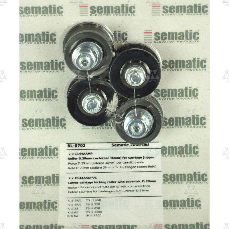 BL-0702 | KIT RUEDAS PARA CARRO (2 X SUPERIORES D.36MM Y 2 X INFERIORES D.36MM)