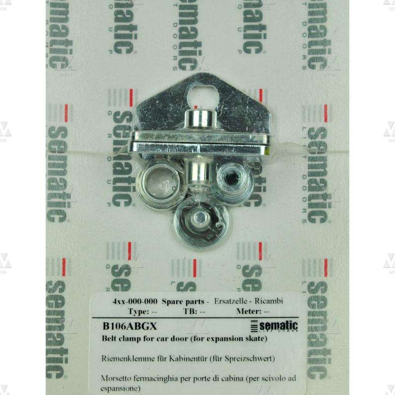 BL-B106ABGX | 1 X ABRAZADERA DE CORREA RPP 8M/12MM PARA PUERTA DE CABINA (PARA PATÍN DE EXPANSIÓN)