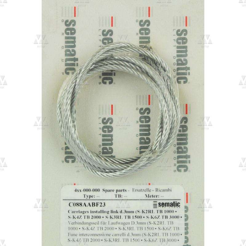 BL-C088AABF23 | 1 X CABLE DE INTERCONEXIÓN D.3MM (L=1425MM). TB PARA EJECUCIONES S-K 2000B Y S 2000C: S-K 2R/L =1000MM; S-K 4Z =2000MM; S-K 3R/L =1500MM; S-K 6Z = 3000MM. TB PARA EJECUCIÓN K 2000C: S-K 2R/L =1050MM; S-K 4Z =2100MM