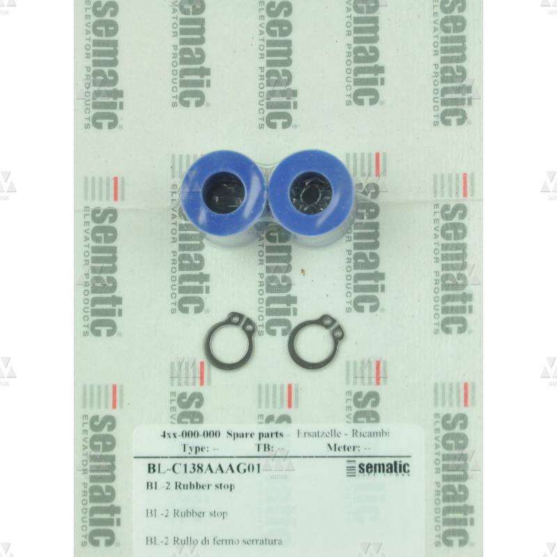 BL-C138AAAG01 | 2 X RUBBER LOCK STOP ROLLER, ROUND SHAPE (LENGTH = 20MM). STANDARD EXECUTION