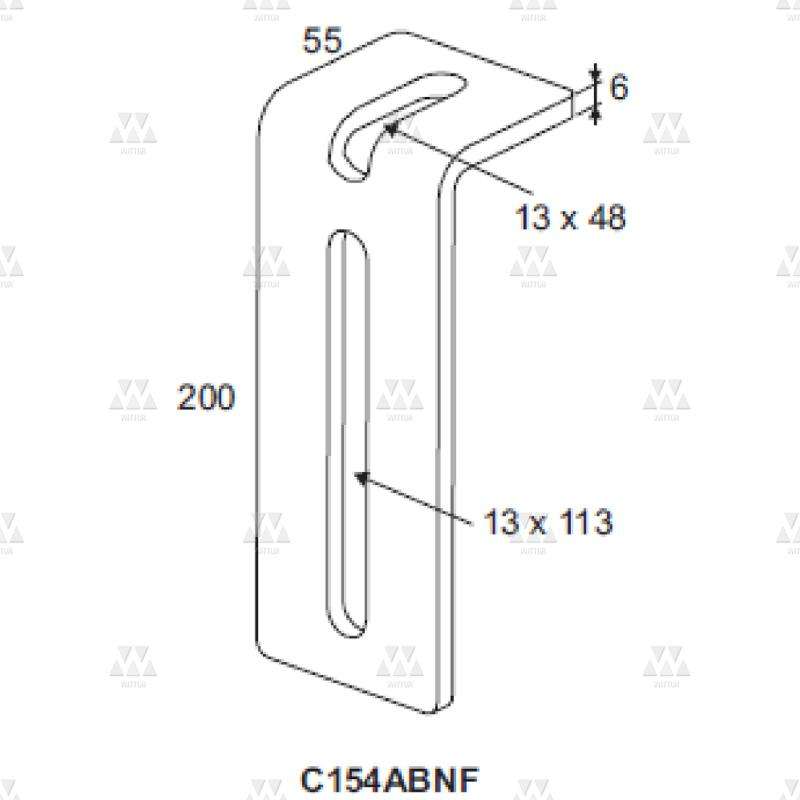 BL-C154ABNF01 | 1 X ESCUADRA DE FIJACIÓN PARA PUERTA DE PISO (55X245MM)
